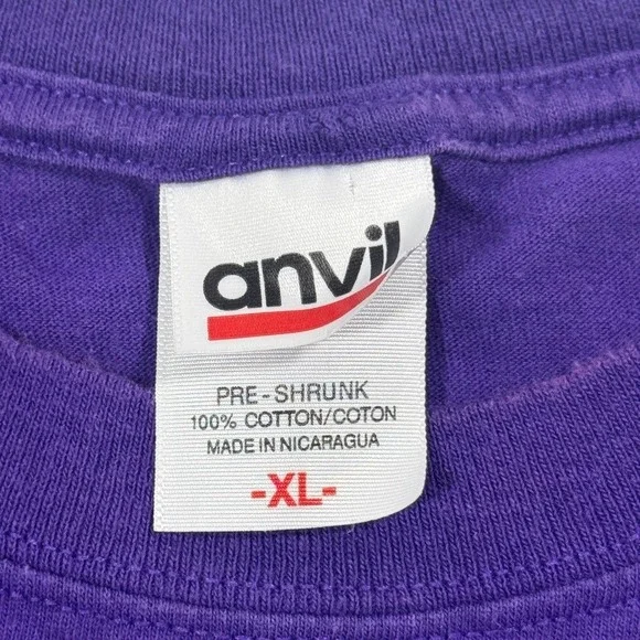 Vintage Anvil Aladdin Movie Cast Crew T-Shirt Purple Mens XL Disney - Picture 5 of 12